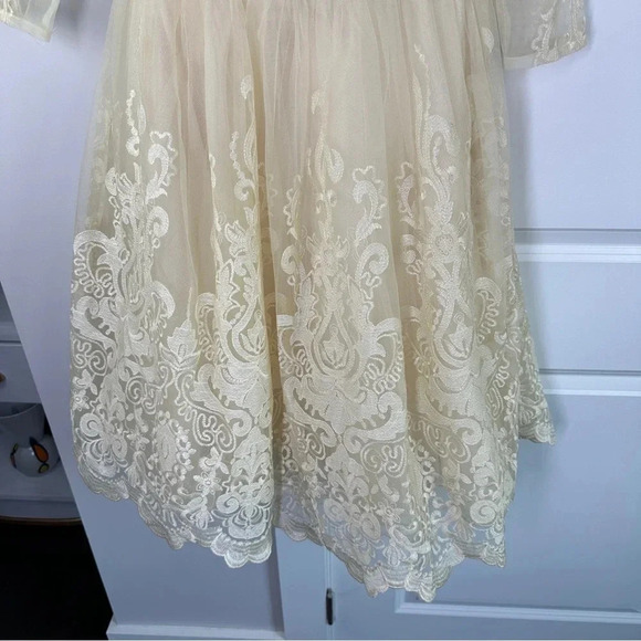 New ModCloth Chi Chi London Champagne Lace Dress Size 4 NWT Vintage‎ Inspired - Picture 11 of 14